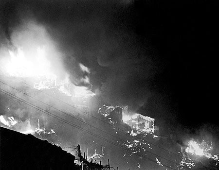 Shek Kip Mei squatter area in conflagration